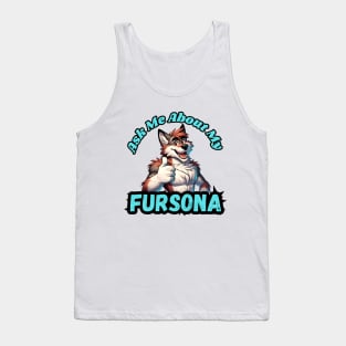 Ask Me About My Wolf Fursona Tank Top